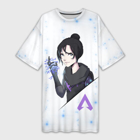 Платье-футболка 3D с принтом Apex Legends   Wraith в Рязани,  |  | apex | apexlegends | battle | fall | legends | royale | titan | titanfall | wraith | апекс | битва | игра | игры | королевская | легенд | легендс | легенды | лого | меха | мехи | роботы | символ | титанфол | шутер