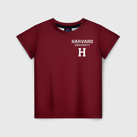 Детская футболка 3D с принтом Harvard University в Рязани, 100% гипоаллергенный полиэфир | прямой крой, круглый вырез горловины, длина до линии бедер, чуть спущенное плечо, ткань немного тянется | Тематика изображения на принте: harvard university | usa | америка | вуз | гарвард | колледж | образование | студенты | сша | университет | школа