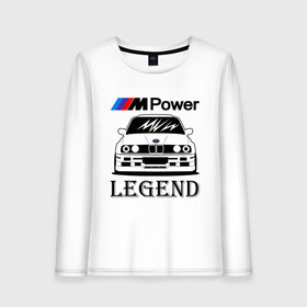 Женский лонгслив хлопок с принтом BMW Power LEGEND в Рязани, 100% хлопок |  | bmw | legend | motorsport | power | авто | автомобиль | бмв | бумер | бэха | крутая | легенда | машина | немецкое | тачка