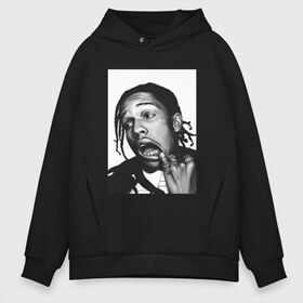 Мужское худи Oversize хлопок с принтом ASAP ROCKY в Рязани, френч-терри — 70% хлопок, 30% полиэстер. Мягкий теплый начес внутри —100% хлопок | боковые карманы, эластичные манжеты и нижняя кромка, капюшон на магнитной кнопке | aap | asap | mob | rap | rocky | testing | альбом | асап | банда | моб | раким | реп | роки | рэп | рэпер | тестинг | эйсап | эсап