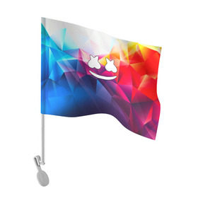 Флаг для автомобиля с принтом Marshmello в Рязани, 100% полиэстер | Размер: 30*21 см | christopher comstock | dj | marshmello | music | диджей | клубная музыка | клубняк | крис комсток | логотип | маршмэллоу | музыка