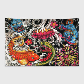 Флаг-баннер с принтом Dsquared tattoo в Рязани, 100% полиэстер | размер 67 х 109 см, плотность ткани — 95 г/м2; по краям флага есть четыре люверса для крепления | dsquared tattoo | тату | татуировки