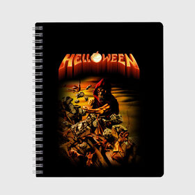 Тетрадь с принтом Helloween в Рязани, 100% бумага | 48 листов, плотность листов — 60 г/м2, плотность картонной обложки — 250 г/м2. Листы скреплены сбоку удобной пружинной спиралью. Уголки страниц и обложки скругленные. Цвет линий — светло-серый
 | heavy metal | helloween | metal | группа | метал | музыка | пауэр метал | рок | хэви метал