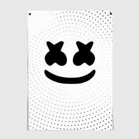 Постер с принтом MARSHMELLO в Рязани, 100% бумага
 | бумага, плотность 150 мг. Матовая, но за счет высокого коэффициента гладкости имеет небольшой блеск и дает на свету блики, но в отличии от глянцевой бумаги не покрыта лаком | marsh | marshmallow | marshmello | marshmelo | mello | music | smile | диджей | лого | маршмеллов | маршмеллоу | маршмеллу | маршмело | маршмелов | маршмелоу | музыка | музыкант | рожица | трэп | улыбка | хаус