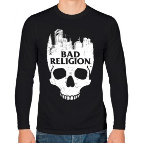 Мужской лонгслив хлопок с принтом Bad Religion в Рязани, 100% хлопок |  | bad religion | hardcore | punk | группы | музыка | панк | панк рок | рок