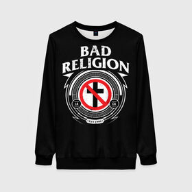 Женский свитшот 3D с принтом Bad Religion в Рязани, 100% полиэстер с мягким внутренним слоем | круглый вырез горловины, мягкая резинка на манжетах и поясе, свободная посадка по фигуре | bad religion | hardcore | punk | группы | музыка | панк | панк рок | рок