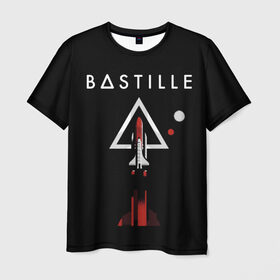 Мужская футболка 3D с принтом Bastille в Рязани, 100% полиэфир | прямой крой, круглый вырез горловины, длина до линии бедер | 