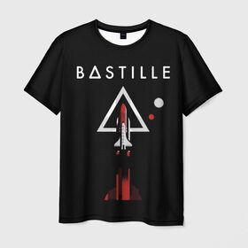 Мужская футболка 3D с принтом Bastille в Рязани, 100% полиэфир | прямой крой, круглый вырез горловины, длина до линии бедер | Тематика изображения на принте: 