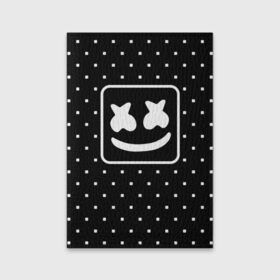 Обложка для паспорта матовая кожа с принтом MARSHMELLO в Рязани, натуральная матовая кожа | размер 19,3 х 13,7 см; прозрачные пластиковые крепления | Тематика изображения на принте: marsh | marshmallow | marshmello | marshmelo | mello | music | smile | диджей | лого | маршмеллов | маршмеллоу | маршмеллу | маршмело | маршмелов | маршмелоу | музыка | музыкант | рожица | трэп | улыбка | хаус