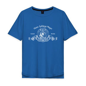 Мужская футболка хлопок Oversize с принтом Metro Goldwyn Mayer_2 в Рязани, 100% хлопок | свободный крой, круглый ворот, “спинка” длиннее передней части | metro goldwyn mayer | киностудия | метро голдвин майер | рычащий лев