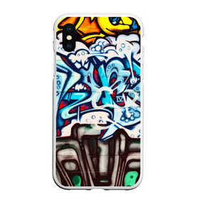 Чехол для iPhone XS Max матовый с принтом Graffiti в Рязани, Силикон | Область печати: задняя сторона чехла, без боковых панелей | Тематика изображения на принте: grafity | paint | street art | urban | город | граффити | искусство | кирпичи | краски | рисунки | стена | улицы | уличное искусство