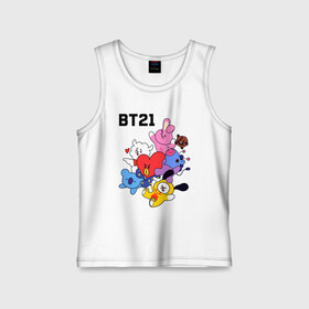 Детская майка хлопок с принтом BT21 Mascots в Рязани,  |  | bangtan boys | bt21mascots | bts | chimmy | cooky | koya | mang | rj | shooky | tata | van