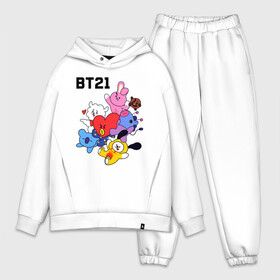 Мужской костюм хлопок OVERSIZE с принтом BT21 Mascots в Рязани,  |  | bangtan boys | bt21mascots | bts | chimmy | cooky | koya | mang | rj | shooky | tata | van