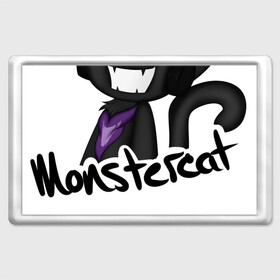 Магнит 45*70 с принтом Monstercat в Рязани, Пластик | Размер: 78*52 мм; Размер печати: 70*45 | monstercat | клуб | клубная музыка | кот | котенок | кошка | лейбл | монстар | монстар кет | монстер | музыка | танцевальная музыка | электронная | электронная музыка