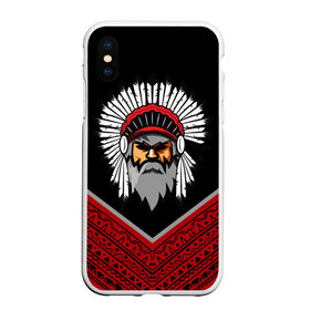 Чехол для iPhone XS Max матовый с принтом native american в Рязани, Силикон | Область печати: задняя сторона чехла, без боковых панелей | boho | ethno | indians | native american | ttibal | америка | бохо | индейцы | орнамент | роуч | трибал | узор | этника