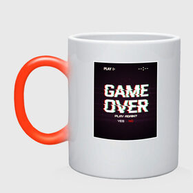 Кружка хамелеон с принтом GAME OVER в Рязани, керамика | меняет цвет при нагревании, емкость 330 мл | 23 | 8 | game | no | over | play | yes | вип | дизайн | игра | компьютер | мода | новинка | новый год | подарок | стритвир | топ | тренд