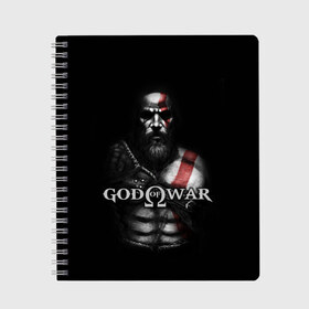 Тетрадь с принтом God of War в Рязани, 100% бумага | 48 листов, плотность листов — 60 г/м2, плотность картонной обложки — 250 г/м2. Листы скреплены сбоку удобной пружинной спиралью. Уголки страниц и обложки скругленные. Цвет линий — светло-серый
 | god of war | арес | афина | бог | бог войны | воин | генерал | гидра | кратос | призрак | спарта | татуировка