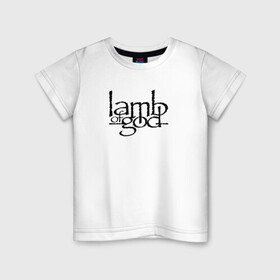 Детская футболка хлопок с принтом Lamb Of God в Рязани, 100% хлопок | круглый вырез горловины, полуприлегающий силуэт, длина до линии бедер | Тематика изображения на принте: groove thrash | lamb of god | usa