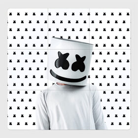 Магнитный плакат 3Х3 с принтом MARSHMELLO White в Рязани, Полимерный материал с магнитным слоем | 9 деталей размером 9*9 см | Тематика изображения на принте: marsh | marshmallow | marshmello | marshmelo | mello | music | smile | диджей | лого | маршмеллов | маршмеллоу | маршмеллу | маршмело | маршмелов | маршмелоу | музыка | музыкант | рожица | трэп | улыбка | хаус