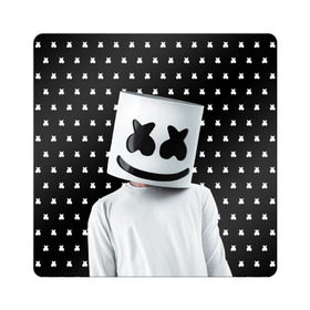 Магнит виниловый Квадрат с принтом MARSHMELLO Black в Рязани, полимерный материал с магнитным слоем | размер 9*9 см, закругленные углы | marsh | marshmallow | marshmello | marshmelo | mello | music | smile | диджей | лого | маршмеллов | маршмеллоу | маршмеллу | маршмело | маршмелов | маршмелоу | музыка | музыкант | рожица | трэп | улыбка | хаус