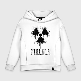 Детское худи Oversize хлопок с принтом S.T.A.L.K.E.R. в Рязани, френч-терри — 70% хлопок, 30% полиэстер. Мягкий теплый начес внутри —100% хлопок | боковые карманы, эластичные манжеты и нижняя кромка, капюшон на магнитной кнопке | anomaly | bandit | chernobyl | logo | pripyat | shadow of chernobyl | stalker | stalker 2 | zone | аномалия | бандиты | зона | лого | меченый | припять | сталкер | сталкер 2 | тени чернобыля | чернобыль | чистое небо