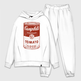 Мужской костюм хлопок OVERSIZE с принтом Банка с супом Кэмпбелл в Рязани,  |  | campbell’s soup | pop art | popart | арт | банка с супом кэмпбелл | банки с супом кэмпбелл | большая банка супа кэмпбелл с открывашкой | поп арт | суп кэмпбелл | энди уорхол