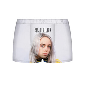 Мужские трусы 3D с принтом BillieEilish в Рязани, 50% хлопок, 50% полиэстер | классическая посадка, на поясе мягкая тканевая резинка | billie eilish | lovely | music | ocean eyes | pop | билли айлиш | девушка | музыка | океан | поп | эйлиш | элиш