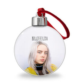 Ёлочный шар с принтом BillieEilish в Рязани, Пластик | Диаметр: 77 мм | billie eilish | lovely | music | ocean eyes | pop | билли айлиш | девушка | музыка | океан | поп | эйлиш | элиш