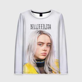 Женский лонгслив 3D с принтом BillieEilish в Рязани, 100% полиэстер | длинные рукава, круглый вырез горловины, полуприлегающий силуэт | billie eilish | lovely | music | ocean eyes | pop | билли айлиш | девушка | музыка | океан | поп | эйлиш | элиш