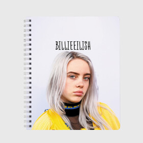 Тетрадь с принтом BillieEilish в Рязани, 100% бумага | 48 листов, плотность листов — 60 г/м2, плотность картонной обложки — 250 г/м2. Листы скреплены сбоку удобной пружинной спиралью. Уголки страниц и обложки скругленные. Цвет линий — светло-серый
 | billie eilish | lovely | music | ocean eyes | pop | билли айлиш | девушка | музыка | океан | поп | эйлиш | элиш