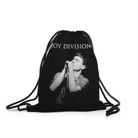 Рюкзак-мешок 3D с принтом Joy Division в Рязани, 100% полиэстер | плотность ткани — 200 г/м2, размер — 35 х 45 см; лямки — толстые шнурки, застежка на шнуровке, без карманов и подкладки | Тематика изображения на принте: ian curtis | joy division | joy division unknown pleasures | love will tear us apart | группы | иэн кёртис | пост панк | рок