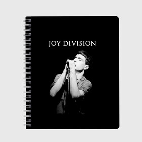 Тетрадь с принтом Joy Division в Рязани, 100% бумага | 48 листов, плотность листов — 60 г/м2, плотность картонной обложки — 250 г/м2. Листы скреплены сбоку удобной пружинной спиралью. Уголки страниц и обложки скругленные. Цвет линий — светло-серый
 | ian curtis | joy division | joy division unknown pleasures | love will tear us apart | группы | иэн кёртис | пост панк | рок