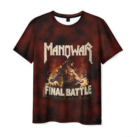 Мужская футболка 3D с принтом ManowaR final battle в Рязани, 100% полиэфир | прямой крой, круглый вырез горловины, длина до линии бедер | adams | demaio | eric | heavy | joey | metal | true | viking | адамс | викинг метал | димайо | метал | мифология | скандинавская | тяжёлый | хамзи | хеви метал