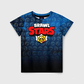 Детская футболка 3D с принтом BRAWL STARS в Рязани, 100% гипоаллергенный полиэфир | прямой крой, круглый вырез горловины, длина до линии бедер, чуть спущенное плечо, ткань немного тянется | brawl stars | brawl stars сервер | браво старс | игра brawl stars | персонажи brawl stars.