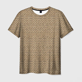 Мужская футболка 3D с принтом Джут в Рязани, 100% полиэфир | прямой крой, круглый вырез горловины, длина до линии бедер | веревка | волокно | грубая | канат | мешковина | мешок | натуральное | плетение | роба | текстильное | ткань