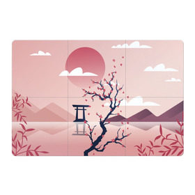 Магнитный плакат 3Х2 с принтом Японский мотив в Рязани, Полимерный материал с магнитным слоем | 6 деталей размером 9*9 см | Тематика изображения на принте: 23 | 8 | азия | вип | вишня | горы | дерево | дизайн | мода | небо | новинка | новый год | подарок | сакура | солнце | стритвир | топ | тренд | цветок | япония