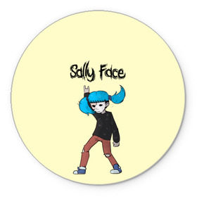 Коврик для мышки круглый с принтом Sally Face в Рязани, резина и полиэстер | круглая форма, изображение наносится на всю лицевую часть | blue | diane | face | fisher | gizmo | henry | johnson | killer | larry | sally | генри | гизмо | джонсон | диана | ларри | лицо | салли | фейс | фишер