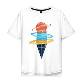 Мужская футболка хлопок Oversize с принтом Space Ice Cream в Рязани, 100% хлопок | свободный крой, круглый ворот, “спинка” длиннее передней части | earth | express | futurama | galaxy | ice cream | moon | nasa | planet | space | star | world | астронавт | вселенная | гагарин | галактика | еда | звезда | звезды | земля | космонавт | космос | луна | мир | мороженое | н | наса | небо | планета