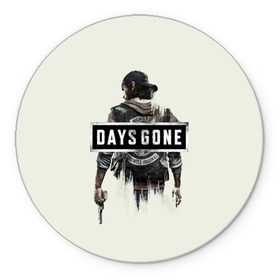 Коврик круглый с принтом Days Gone Poster в Рязани, резина и полиэстер | круглая форма, изображение наносится на всю лицевую часть | 2019 | days gone | game | poster | ps4 | zombie | жизнь после | зомби | игра