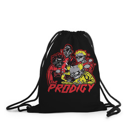 Рюкзак-мешок 3D с принтом The Prodigy в Рязани, 100% полиэстер | плотность ткани — 200 г/м2, размер — 35 х 45 см; лямки — толстые шнурки, застежка на шнуровке, без карманов и подкладки | prodigy | the | бигбит | брейкбит | дарование | кит флинт | максим реалити | продиджи | синтипанк | техно | чудо