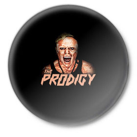 Значок с принтом The Prodigy в Рязани,  металл | круглая форма, металлическая застежка в виде булавки | prodigy | the | бигбит | брейкбит | дарование | кит флинт | максим реалити | продиджи | синтипанк | техно | чудо