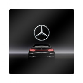 Магнит виниловый Квадрат с принтом Mercedes-Benz в Рязани, полимерный материал с магнитным слоем | размер 9*9 см, закругленные углы | 