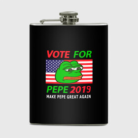 Фляга с принтом Vote for pepe в Рязани, металлический корпус | емкость 0,22 л, размер 125 х 94 мм. Виниловая наклейка запечатывается полностью | bad | dab | frog | good | kek | make pepe great again | pepe | sad | sad frog | vote for pepe | кек | лягушка | мем | мемы | пепе | со смыслом | фрог