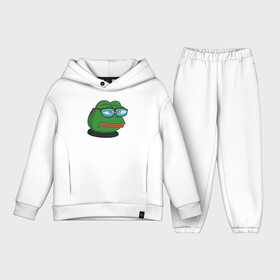 Детский костюм хлопок Oversize с принтом Pepe в Рязани,  |  | bad | dab | frog | good | kek | make pepe great again | pepe | sad | sad frog | vote for pepe | кек | лягушка | мем | мемы | пепе | со смыслом | фрог