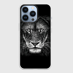 Чехол для iPhone 13 Pro с принтом Lion Art в Рязани,  |  | Тематика изображения на принте: акварель | арт | белый | взгляд | грива | дикий | живопись | зверь | искусство | король | кот | лев | львица | мазки | мощь | прайд | саванна | сила | царь | черный | шрам