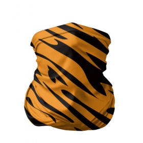 Бандана-труба 3D с принтом Тигр в Рязани, 100% полиэстер, ткань с особыми свойствами — Activecool | плотность 150‒180 г/м2; хорошо тянется, но сохраняет форму | Тематика изображения на принте: животное | зверь | кардашьян | ким | кот | лев | оранжевый | полосы | рыжий | тигр | черный
