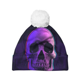 Шапка 3D c помпоном Токсичный череп: в Рязани, 100% полиэстер | универсальный размер, печать по всей поверхности изделия | 3d | 3д | голограмма | иллюзия | кости | розовый | синий | скелет | ультра | фиолетовый | череп | черный