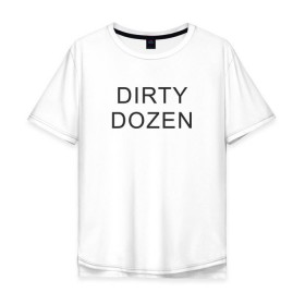 Мужская футболка хлопок Oversize с принтом DIRTY DOZEN (The Prodigy) в Рязани, 100% хлопок | свободный крой, круглый ворот, “спинка” длиннее передней части | Тематика изображения на принте: dirty dozen | keith flint | the prodigy | кинт флинт | клубная музыка | продиджи