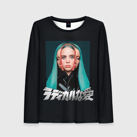 Женский лонгслив 3D с принтом Billie Eilish by Takashi Murakami в Рязани, 100% полиэстер | длинные рукава, круглый вырез горловины, полуприлегающий силуэт | bilie | billie | eilish | lovely | murakami | music | oceaneyes | pop | айлиш | алиш | били | билли | девушка | иероглифы | инди | музыка | мураками | океан | поп | эйлиш | элиш | япония