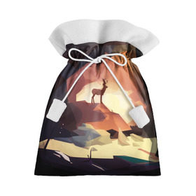 Подарочный 3D мешок с принтом Абстрактный олень в Рязани, 100% полиэстер | Размер: 29*39 см | Тематика изображения на принте: арт | дикая | олень | пещера | поп | природа | рога | стая | шерсть